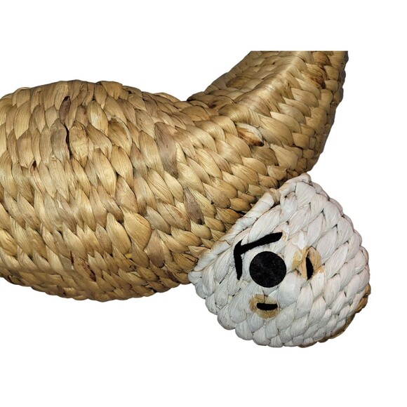 Hanging Smiling Sloth Planter Rattan Hanging Medium Succulent Plant Basket BoHo - Picture 2 of 12